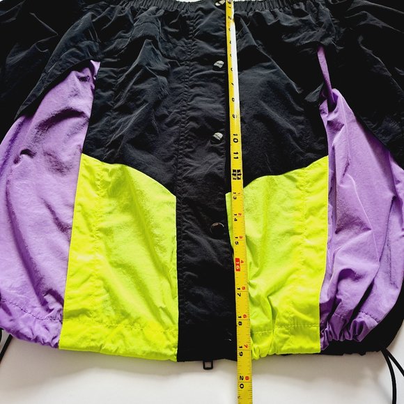 Alexander Wang Off-the-Shoulder Colorblock Wind-Resistant Jacket Size XS - Picture 11 of 16